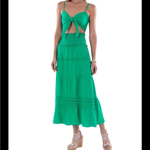 Green Peruvian, cotton skirt - Picture 2 of 3